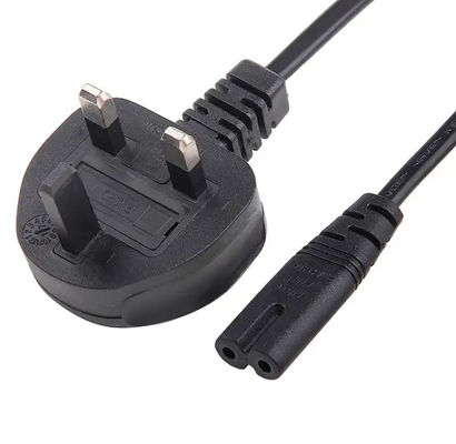 3A 5A 10A السلك الكهربائي المملكة المتحدة ، C7 BS1363 UK كابل الكهرباء ذو الدبوسين