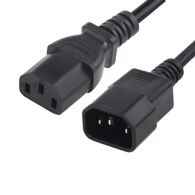 10A 125 فولت سلك الطاقة الإضافية موافقة UL كابل الاتصال IEC C13 C14