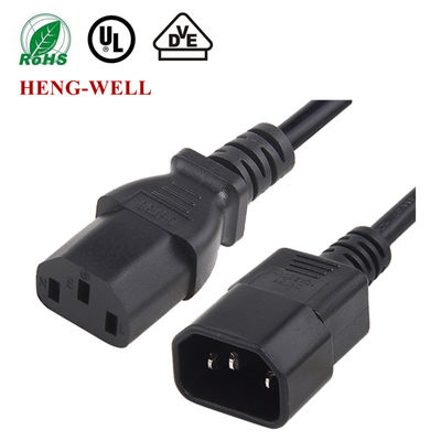 سلك التمدد الأمريكي الأسود ، 10A 15A 125V 250V 18AWG سلك الطاقة للحاسوب