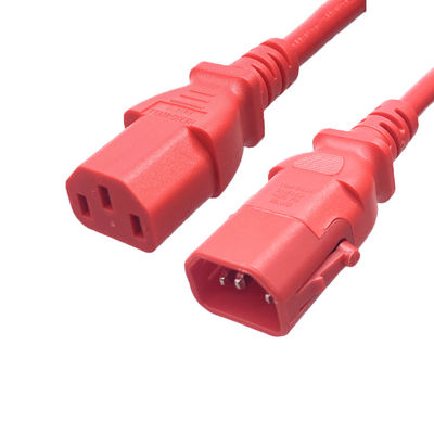 كابل تمديد الطاقة المخصص من IEC IEC320 C14 إلى C13 مقفل وصلة 1.2m 1.5m