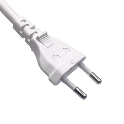 فولتاج كابل الطاقة الأوروبي الأبيض VDE 2 PIN Plug 2.5A 250V 1.7m