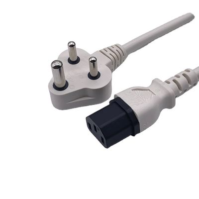 BIS1293 الهند سلك الطاقة 6A 250V 3 دبوس وصلة للكمبيوتر المحمول الكهربائي