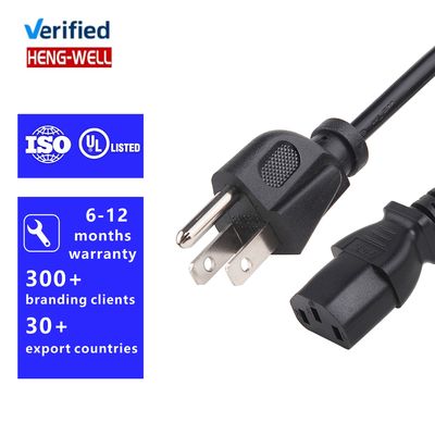 3 دبوس 15A 125V UL سلك الطاقة