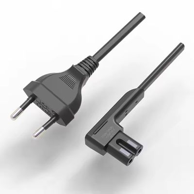 CE ENEC AC أوروبي 2 زاوية زاوية C7 مكبس الطاقة الكهربائية 2.5A 250V 2 Pin Eu كابل الطاقة